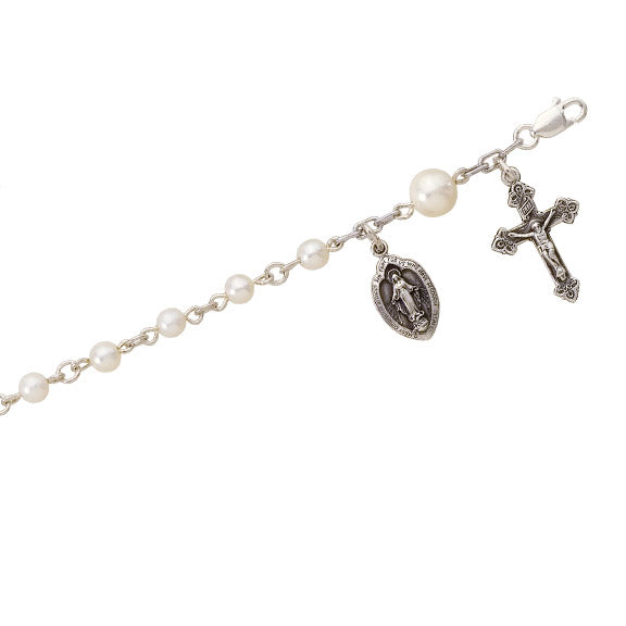 sterling Silver 6" Rosary Bracelet