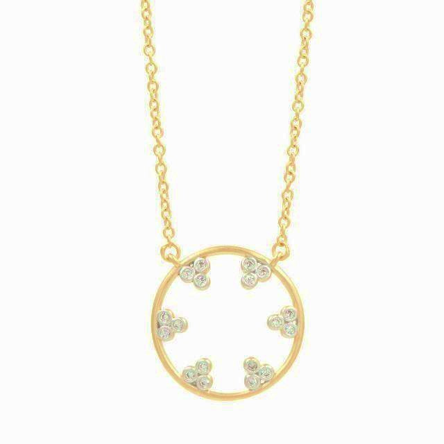 Freida Rothman Sterling Silver CZ gold plated necklace