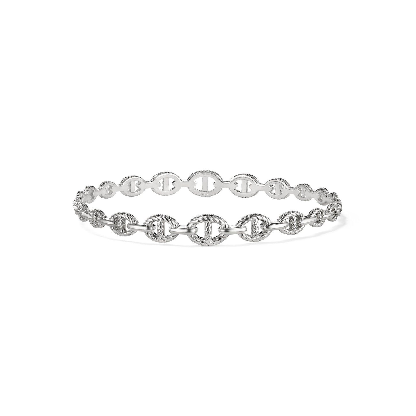 Judith Ripka Sterling Silver Rhodium Plated Graduated Link Stack Bracelet