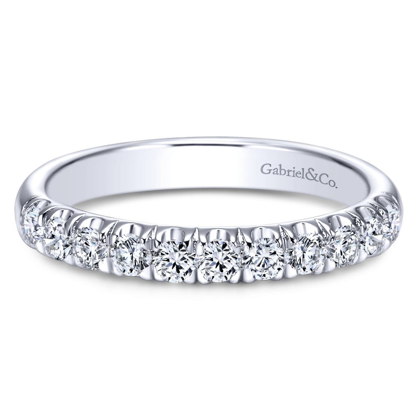 Gabriel 14k White Gold 0.50 Carat Diamond Band.