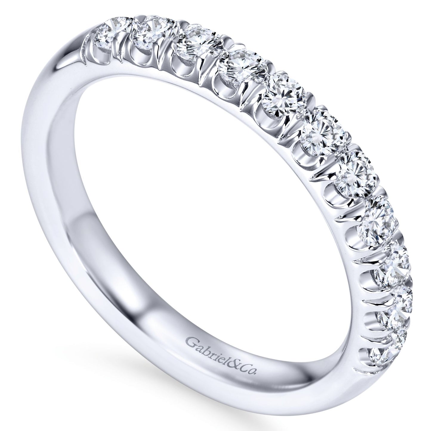 Gabriel 14k White Gold 0.50 Carat Diamond Band.