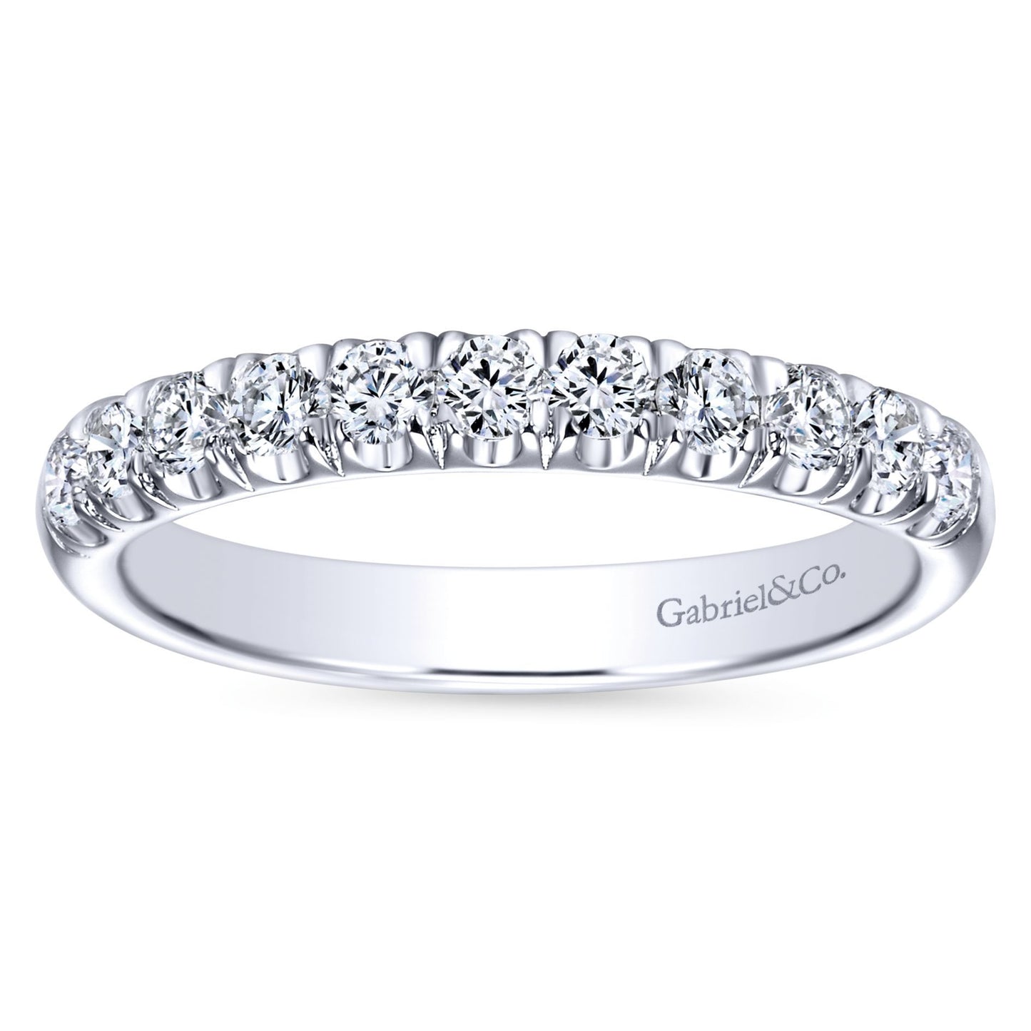 Gabriel 14k White Gold 0.50 Carat Diamond Band.