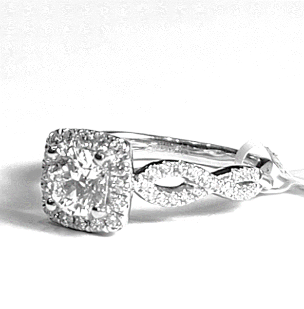 18k White Gold Ctr 0.70 SI2 H, Mounting 0.31 Ct Diamond Ring