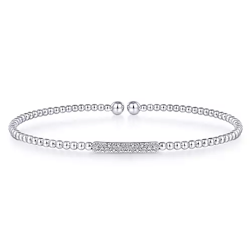 Gabriel 14k 0.13 Carat Diamond Bangle Bracelet, Available in White, Rose and Yellow Gold