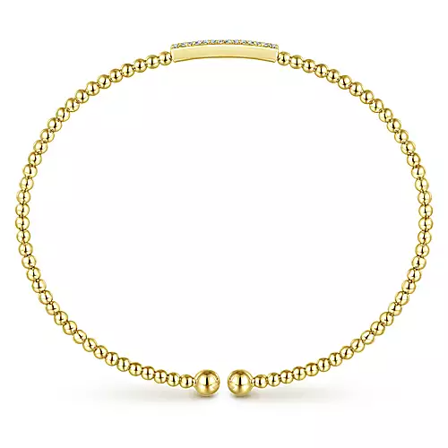 Gabriel 14k 0.13 Carat Diamond Bangle Bracelet, Available in White, Rose and Yellow Gold