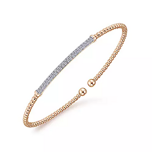 Gabriel 14k  0.35 Carat Diamond Bangle Bracelet, Available in White, Rose and Yellow Gold