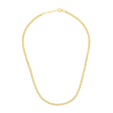 Load image into Gallery viewer, Sterling Silver 4MM Beaded Necklace, available in Rhodium Plate and Gold Plate

