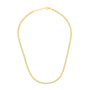 Sterling Silver 4MM Beaded Necklace, available in Rhodium Plate and Gold Plate