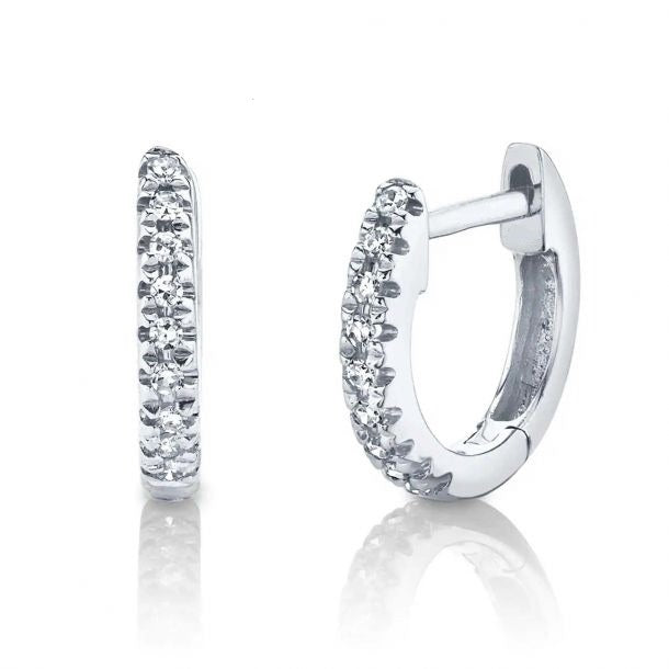 14k White Gold 0.71Ct Diamond Hoop Earring