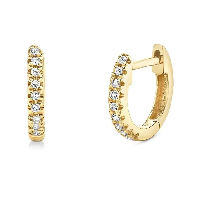 14k Yellow Gold 0.71Ct Diamond Hoop Earring