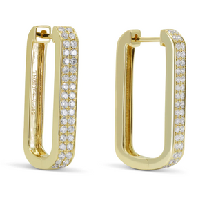 14k Gold 0.56Ct Diamond Hoop Earring, available in White and Yellow Gold