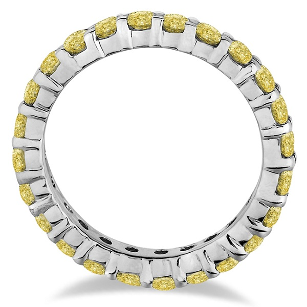 14k White Gold 1.05 Ct Yellow Sapphire Eternity Band