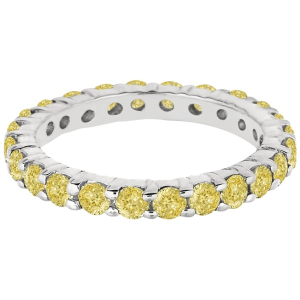 14k White Gold 1.05 Ct Yellow Sapphire Eternity Band