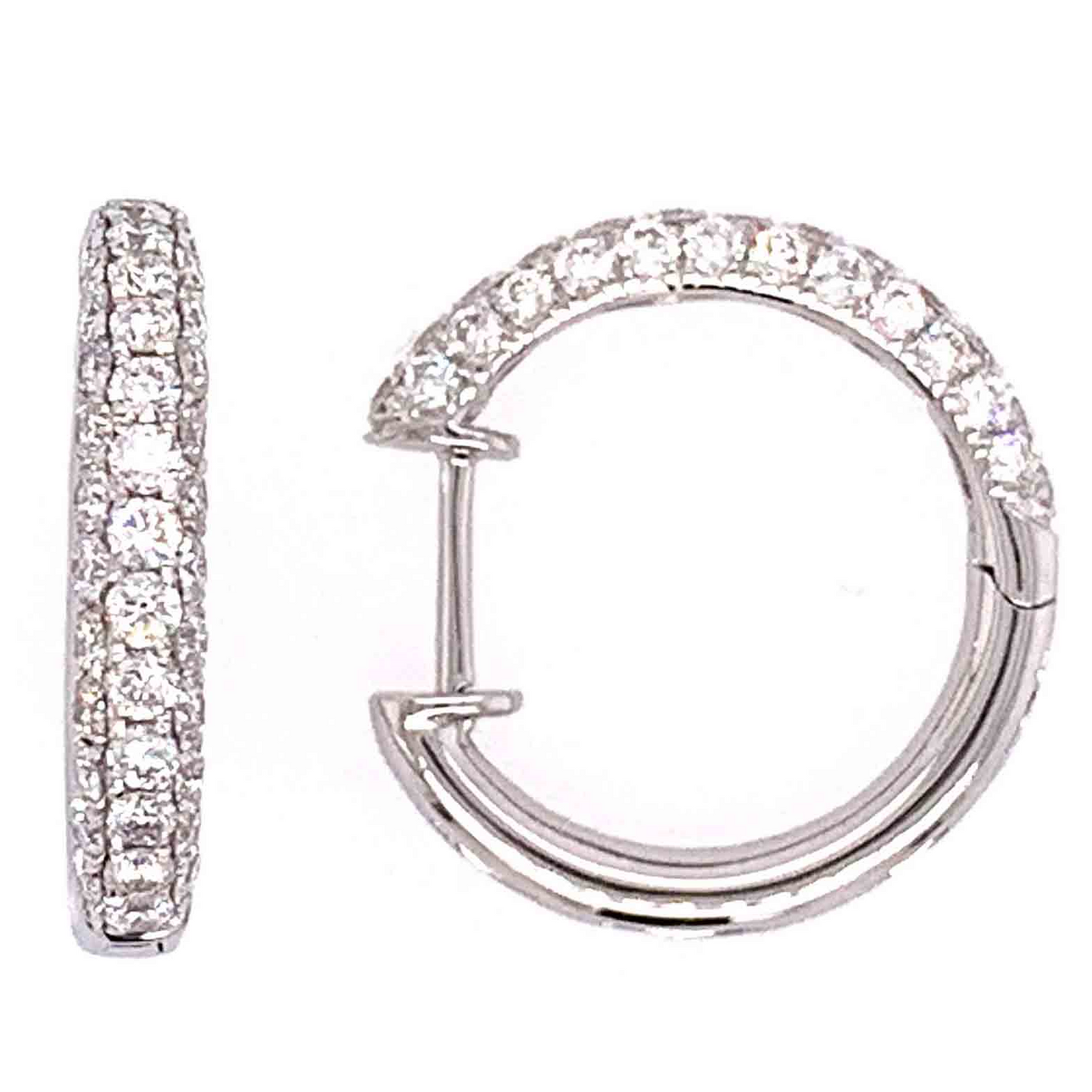 18K White Gold 1.17ct Diamond Hoop Earring