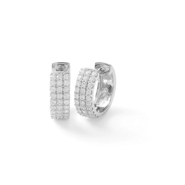 Gabriel 14k White Gold 0.35 Carat Diamond Huggie Earring