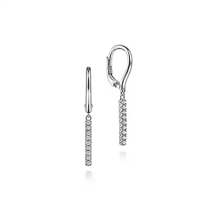 14k Gold 0.11Ct Diamond Dangle Earring, Available in White and Yellow Gold