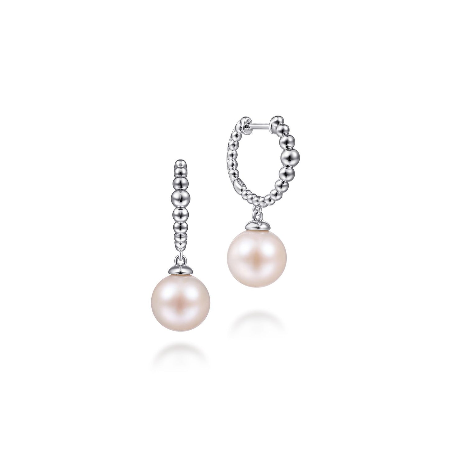 Gabriel Sterling Silver Pearl Drop Huggies Earring