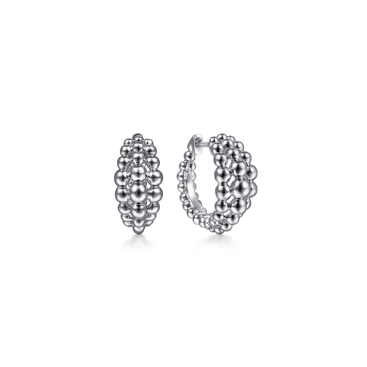 Gabriel Sterling Silver 15mm Beaded Huggies
