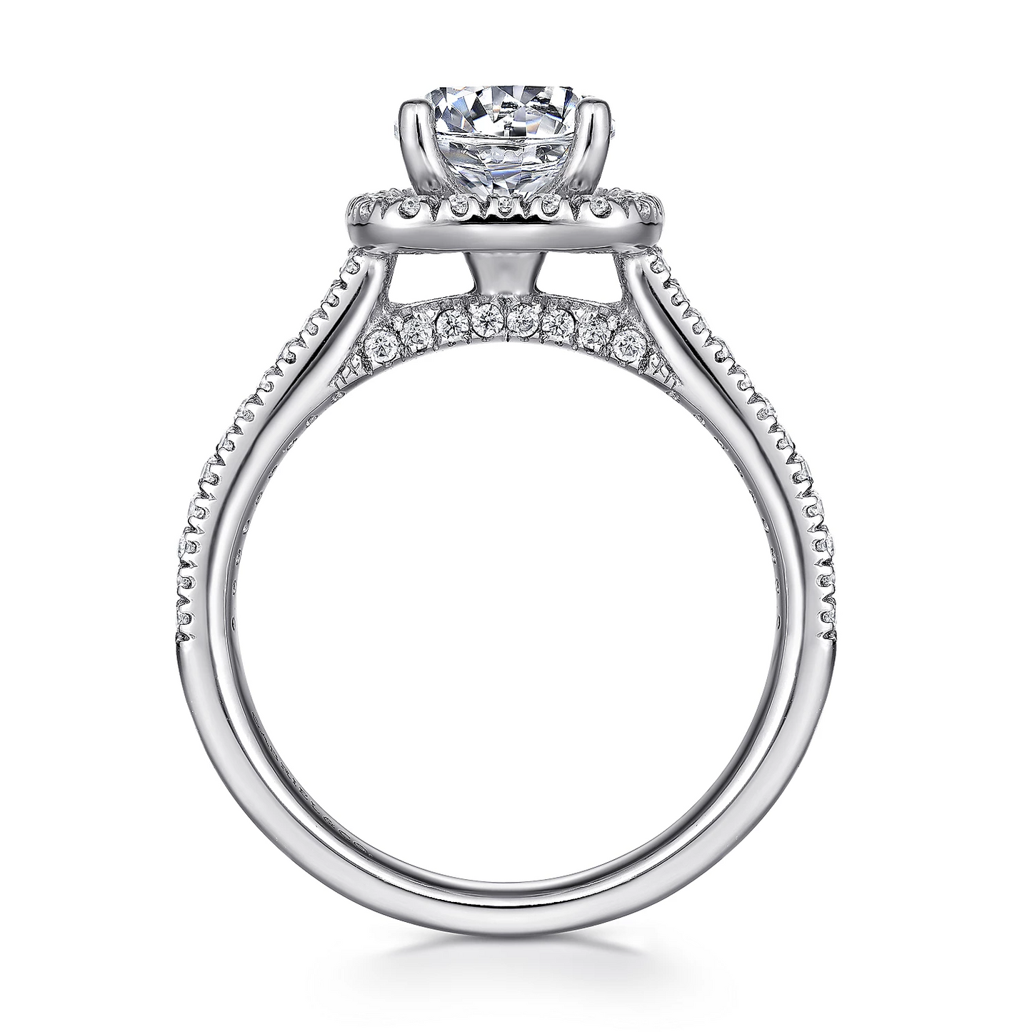 Gabriel 14k White Gold, ctr 1.08, SI2, H, GIA, 0.45 Ct Mele