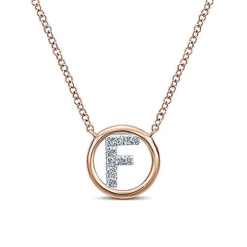 Gabriel 14k 0.07 Carat Diamond Initial Pendant, Available in White, Rose and Yellow Gold