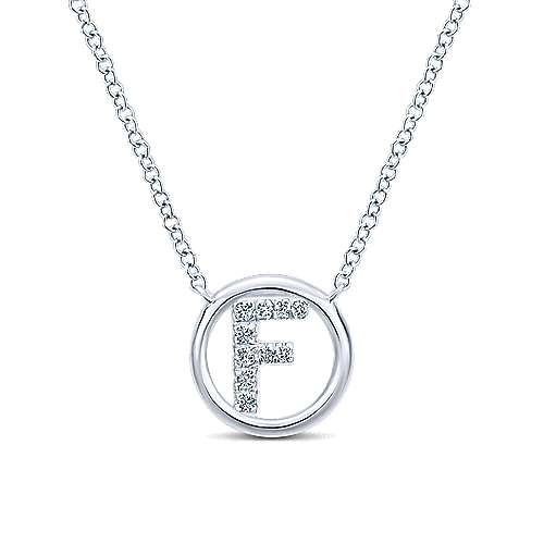 Gabriel 14k 0.07 Carat Diamond Initial Pendant, Available in White, Rose and Yellow Gold