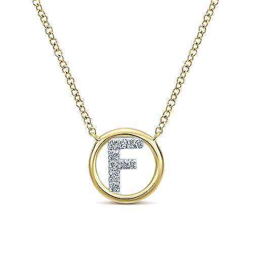 Gabriel 14k 0.07 Carat Diamond Initial Pendant, Available in White, Rose and Yellow Gold