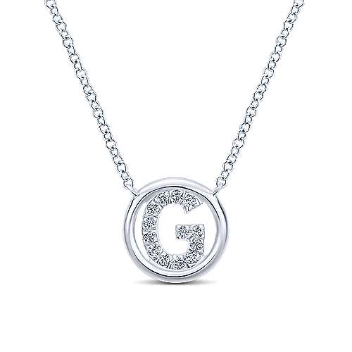 Gabriel 14k 0.07 Carat Diamond Initial Pendant, Available in White, Rose and Yellow Gold