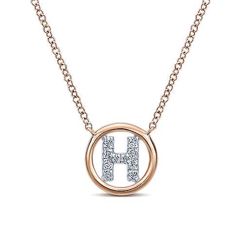 Gabriel 14k 0.07 Carat Diamond Initial Pendant, Available in White, Rose and Yellow Gold
