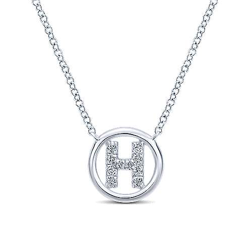 Gabriel 14k 0.07 Carat Diamond Initial Pendant, Available in White, Rose and Yellow Gold