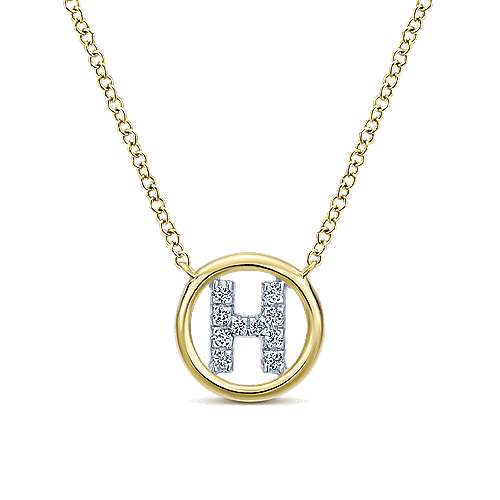 Gabriel 14k 0.07 Carat Diamond Initial Pendant, Available in White, Rose and Yellow Gold