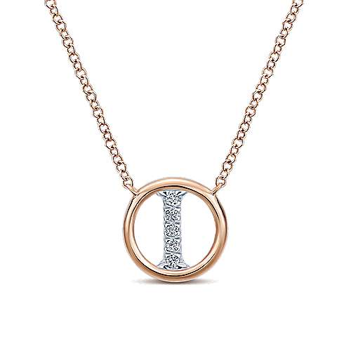 Gabriel 14k 0.07 Carat Diamond Initial Pendant, Available in White, Rose and Yellow Gold