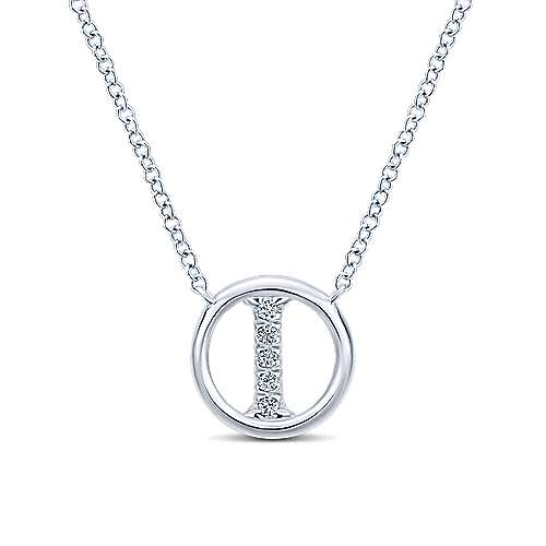 Gabriel 14k 0.07 Carat Diamond Initial Pendant, Available in White, Rose and Yellow Gold