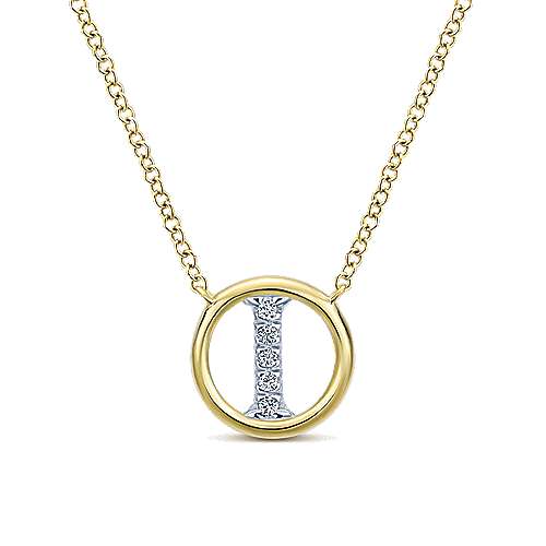 Gabriel 14k 0.07 Carat Diamond Initial Pendant, Available in White, Rose and Yellow Gold