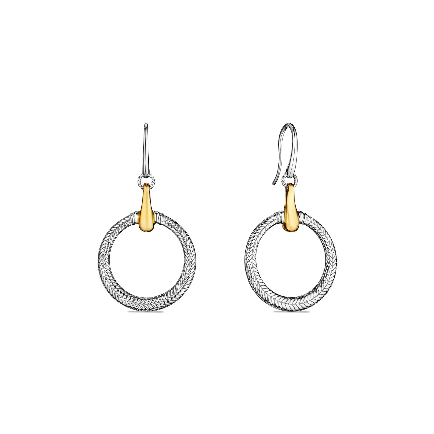 Judith Ripka Sterling Silver with 18K Yellow Gold Vienna Braided Earring