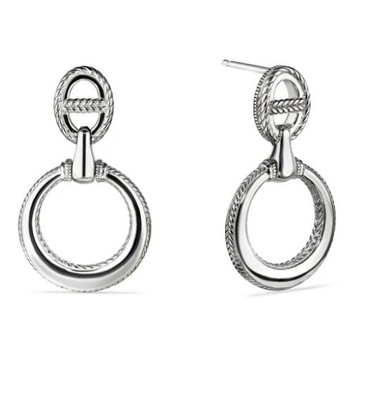 Judith Ripka Sterling Silver Vienna Door Knocker Earring