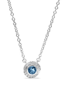 Judith Ripka Sterling Silver Diamond and London Blue Topaz Necklace