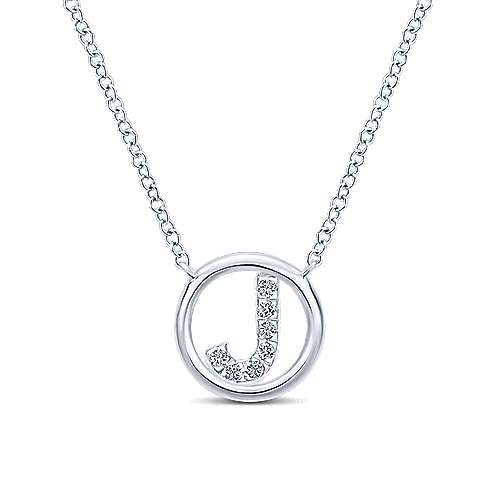 Gabriel 14k 0.07 Carat Diamond Initial Pendant, Available in White, Rose and Yellow Gold