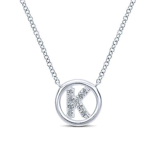 Gabriel 14k 0.07 Carat Diamond Initial Pendant, Available in White, Rose and Yellow Gold