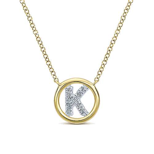 Gabriel 14k 0.07 Carat Diamond Initial Pendant, Available in White, Rose and Yellow Gold