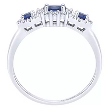 Load image into Gallery viewer, Gabriel 14k White Gold 0.52 Ct Sapphire, 0.24 Ct Diamond Ring

