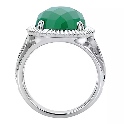 Gabriel Sterling Silver Green Onyx Ring