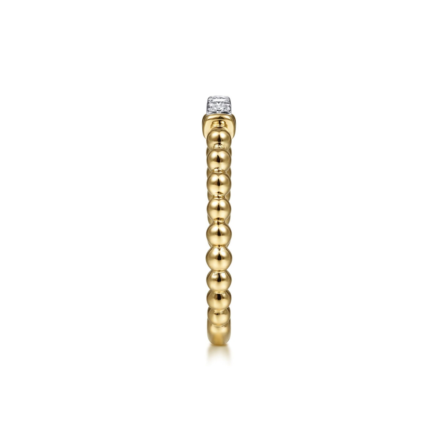 14k Two Tone 0.11Ct Bujukan Bead Ring