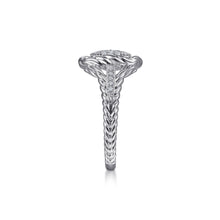 Load image into Gallery viewer, Sterling Silver 0.35 Ct Diamond Pavé Twisted Rope Framed Ring, Size 6.5
