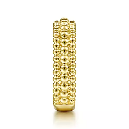 14K Yellow Gold Three Row Bujukan Bead Ring