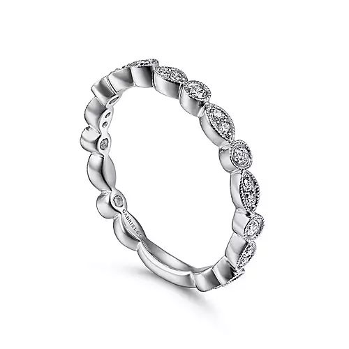 Gabriel 14k White Gold 0.25 Ct Diamond Band