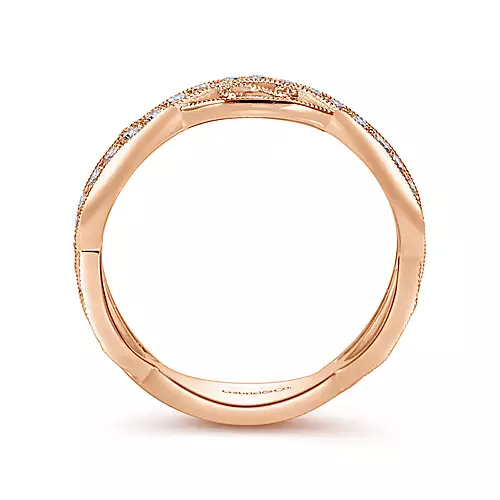 Gabriel 14k Rose Gold 0.24 Ct Diamond Twist Band