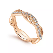 Load image into Gallery viewer, Gabriel 14k Rose Gold 0.24 Ct Diamond Twist Band
