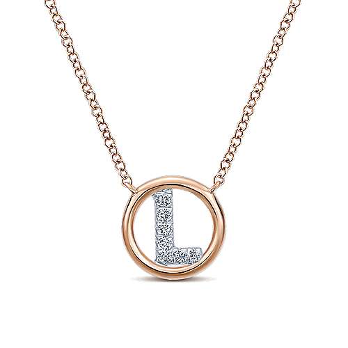 Gabriel 14k 0.07 Carat Diamond Initial Pendant, Available in White, Rose and Yellow Gold