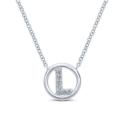 Gabriel 14k 0.07 Carat Diamond Initial Pendant, Available in White, Rose and Yellow Gold
