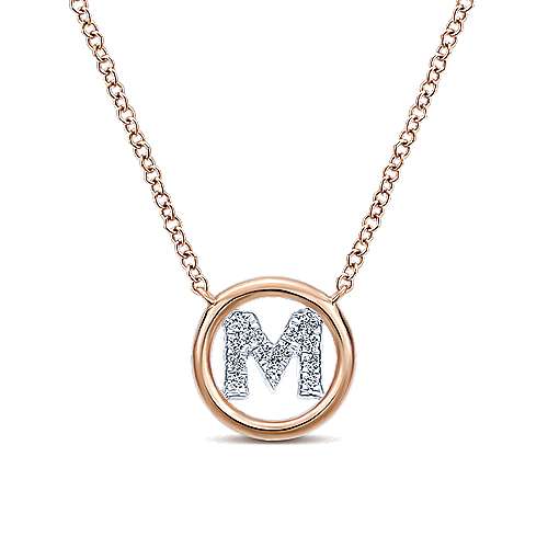 Gabriel 14k 0.07 Carat Diamond Initial Pendant, Available in White, Rose and Yellow Gold